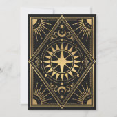 Gold Solar Gothic Elegant Tarot Card Weddenschap Kaart (Achterkant)