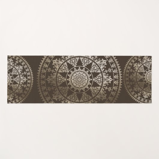 Gold Solar Mandala Yoga Mat | Aangepaste kleur (Voorkant (horizontaal))