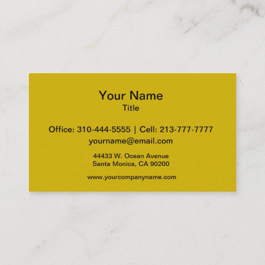 Gold Solid Color Visitekaartje (Achterkant)