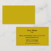 Gold Solid Color Visitekaartje (Voorkant / Achterkant)