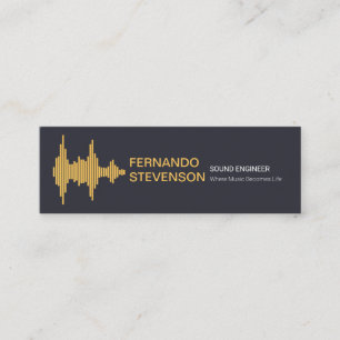 Gold Sound Wave Stylish Name Setting Mini Visitekaartje