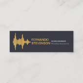 Gold Sound Wave Stylish Name Setting Mini Visitekaartje (Voorkant)
