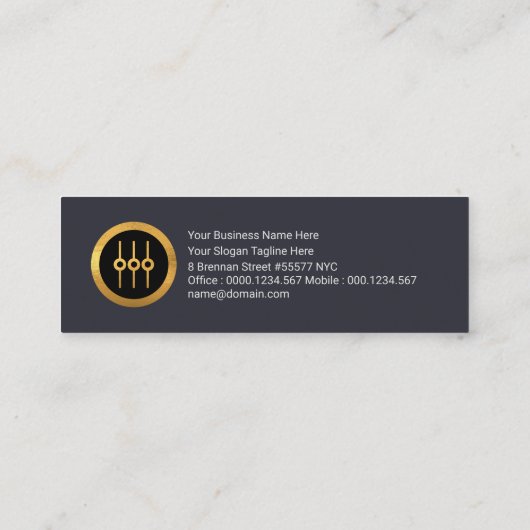 Gold Sound Wave Stylish Name Setting Mini Visitekaartje (Achterkant)