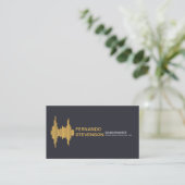 Gold Sound Wave Stylish Name Setting Visitekaartje (Staand voorkant)