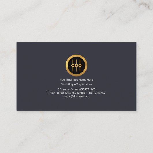 Gold Sound Wave Stylish Name Setting Visitekaartje (Achterkant)