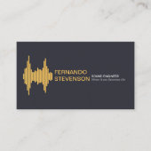 Gold Sound Wave Stylish Name Setting Visitekaartje (Voorkant)