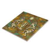 Gold Southwest Kokopelli Ceramic Tegel Tegeltje (Zijkant)