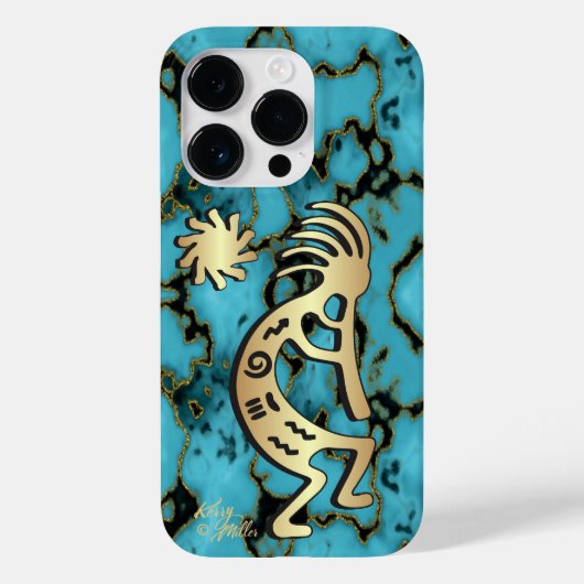 Gold Southwest Kokopelli iPhone/iPad case (Achterkant)