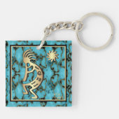 Gold Southwest Kokopelli-Sleutelhanger Sleutelhanger (Achterkant)