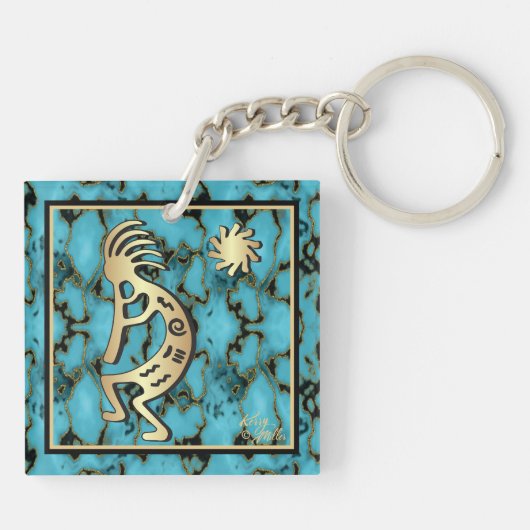 Gold Southwest Kokopelli-Sleutelhanger Sleutelhanger (Achterkant)