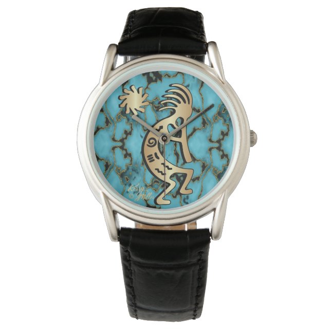 Gold Southwest Kokopelli Watch Horloge (Voorkant)