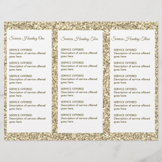 Gold Spa, Massage, Haarstylist-menu & prijsstellin Flyer (Achterkant)