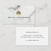 Gold Spade Symbool Marble Pattern Visitekaartje (Voorkant / Achterkant)