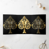 Gold Spades Foto Quinceanera Party Uitnodiging (Binnen)