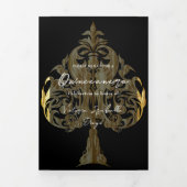 Gold Spades Foto Quinceanera Party Uitnodiging (Cover)