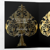 Gold Spades Foto Quinceanera Party Uitnodiging (Binnenzijde eerst)