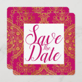 Gold sparen de Datum Save The Date (Voorkant / Achterkant)