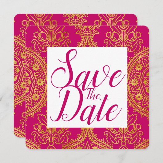 Gold sparen de Datum Save The Date (Voorkant / Achterkant)