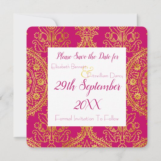 Gold sparen de Datum Save The Date (Achterkant)