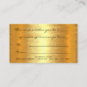Gold Spark Gift Certificate Makeup Beauty Drivers Afsprakenkaartje (Achterkant)