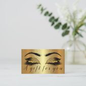 Gold Spark Gift Certificate Makeup kunstenaar Lash Afsprakenkaartje (Staand voorkant)