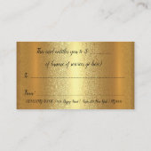 Gold Spark Gift Certificate Makeup kunstenaar Lash Afsprakenkaartje (Achterkant)