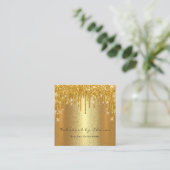 Gold Spark Makeup Artist Event Logo Vierkante Visitekaartje (Staand voorkant)