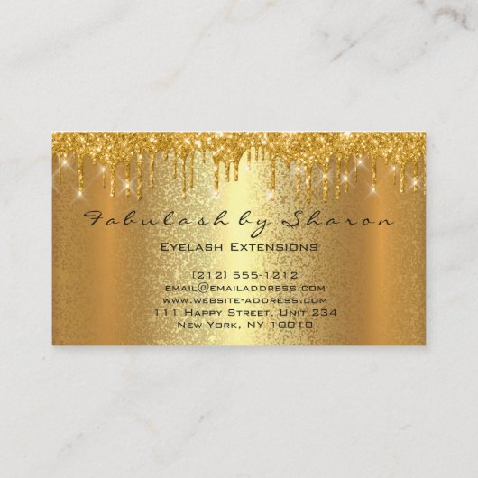 Gold Spark Makeup Artist Event Plan Drijft Lux Log Visitekaartje (Achterkant)