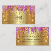Gold Spark Makeup Artist Lash drijft Lux Logo Visitekaartje (Voorkant / Achterkant)
