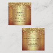 Gold Spark Makeup Artist Lash drijft uw Logo Vierkante Visitekaartje (Voorkant / Achterkant)