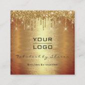 Gold Spark Makeup Artist Lash drijft uw Logo Vierkante Visitekaartje (Voorkant)