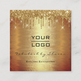 Gold Spark Makeup Artist Lash drijft uw Logo Vierkante Visitekaartje