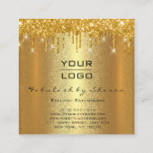 Gold Spark Makeup Artist Lashes Logo Luxury Vierkante Visitekaartje (Achterkant)