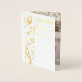 Gold Sparking Butterfly Foto: Birthday Real Folie Kaarten