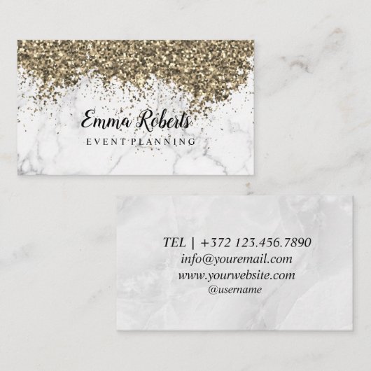 Gold Sparking Event Planning Visitekaartje (Voorkant / Achterkant)