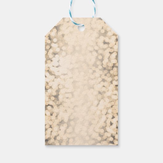 Gold Sparking Lights Glamour Party Gift Label Cadeaulabel (Achterkant)