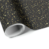 Gold Sparking Paint Splatter Patroon Cadeaupapier (Rol Hoek)