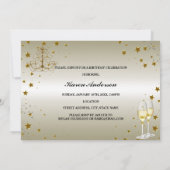 Gold Sparkle 50 & Fabulous Birthday Invitation Kaart (Achterkant)