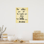 Gold sparkle 50th Birthday Name Poster (Keuken)
