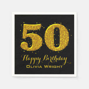 Gold Sparkle 50th Celebration Servetten