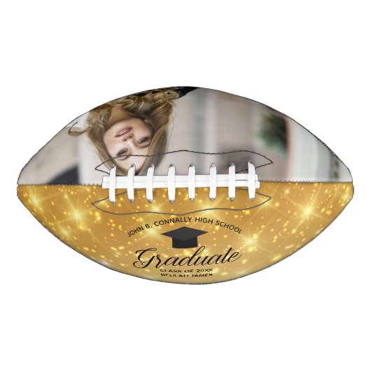 Gold Sparkle Afstuderen Chic - aangepaste Afstuder American Football (Voorkant)