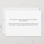 Gold Sparkle Afstuderen Chic Custom School Aankondiging (Achterkant)