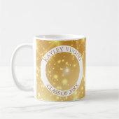 Gold Sparkle Afstuderen Custom Senior Foto Koffiemok (Links)