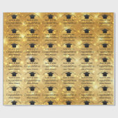 Gold Sparkle Afstuderen Elegant Custom Afstuderen Cadeaupapier (Vlak)