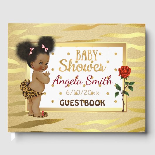 Gold Sparkle Baby shower Guestbook Gastenboek (Voorkant)