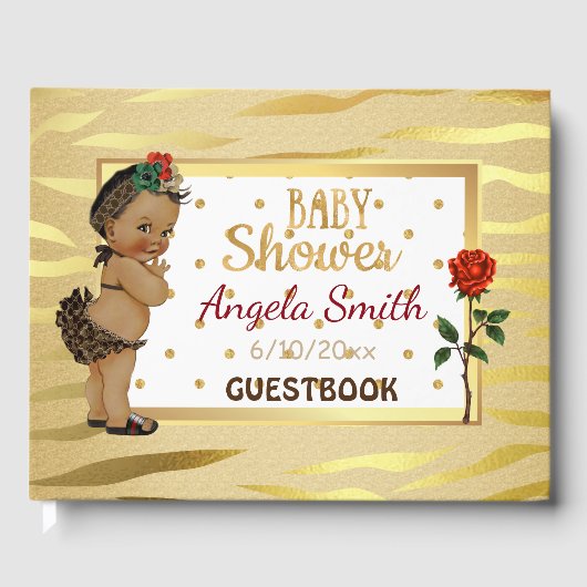 Gold Sparkle Baby shower Guestbook Gastenboek (Voorkant)