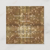 Gold Sparkle Beauty Stylist Square Visitekaartje (Achterkant)