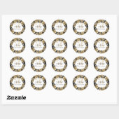 Gold Sparkle Black Quinceanera-ballon Ronde Sticker (Vel)