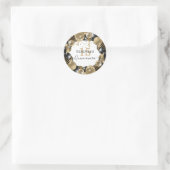 Gold Sparkle Black Quinceanera-ballon Ronde Sticker (Tas)