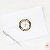 Gold Sparkle Black Quinceanera-ballon Ronde Sticker (Envelop)